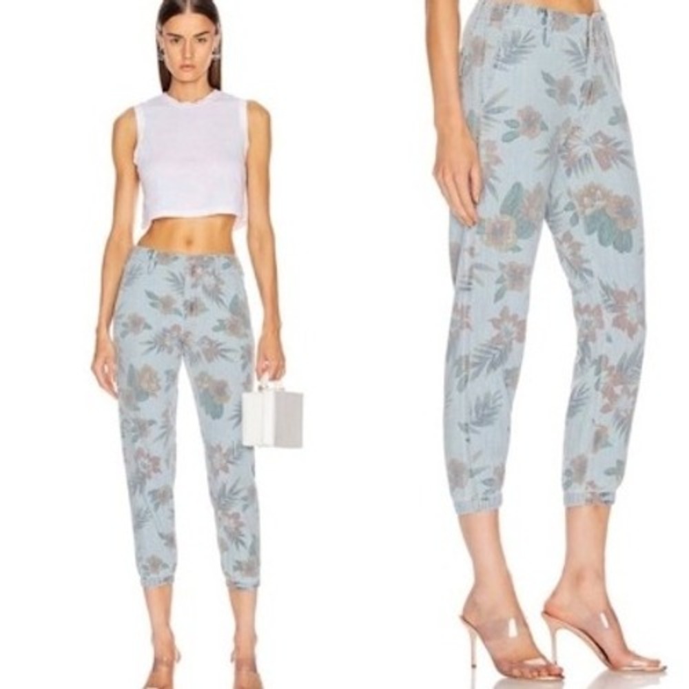 MOTHER The No Zip Misfit‎ Fresh Cut Floral Print Jogger Pants Womens Size 28